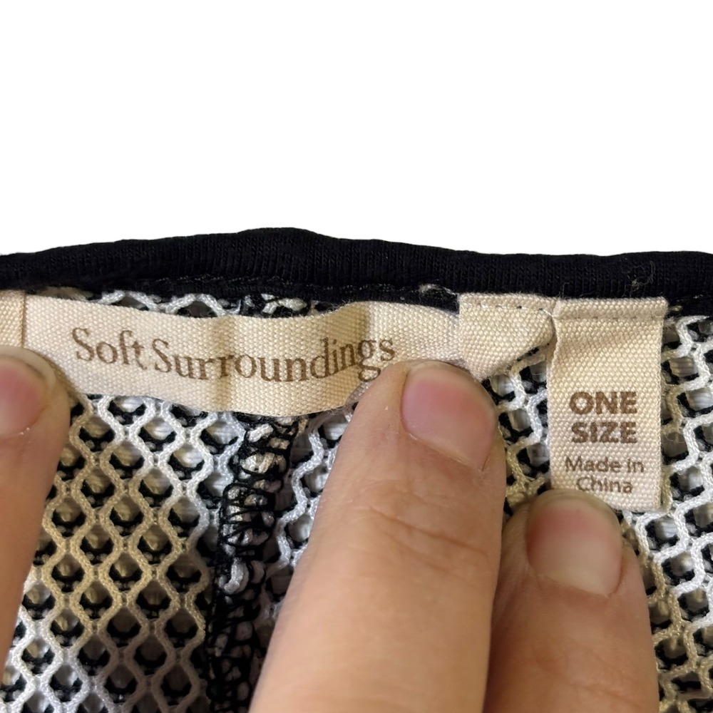 Soft Surroundings Floral Lace Mesh Kimono Wrap Open Front Grey Black One‎ Size - Picture 7 of 8